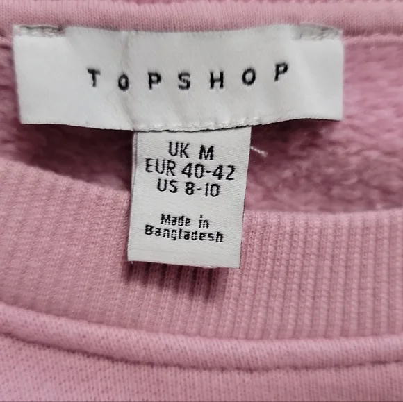 Topshop Pink Oversized Sweatshirt Size Medium EUC - Picture 4 of 5